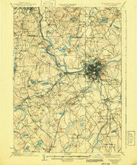 Lowell Massachusetts Historical topographic map, 1:62500 scale, 15 X 15 Minute, Year 1935