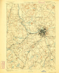 Lowell Massachusetts Historical topographic map, 1:62500 scale, 15 X 15 Minute, Year 1893