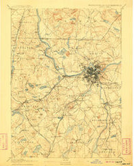 Lowell Massachusetts Historical topographic map, 1:62500 scale, 15 X 15 Minute, Year 1893
