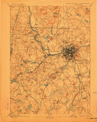 Lowell Massachusetts Historical topographic map, 1:62500 scale, 15 X 15 Minute, Year 1893