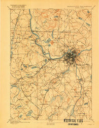 Lowell Massachusetts Historical topographic map, 1:62500 scale, 15 X 15 Minute, Year 1893