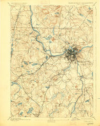 Lowell Massachusetts Historical topographic map, 1:62500 scale, 15 X 15 Minute, Year 1893