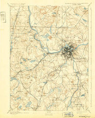 Lowell Massachusetts Historical topographic map, 1:62500 scale, 15 X 15 Minute, Year 1893