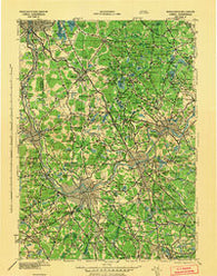 Lowell Massachusetts Historical topographic map, 1:125000 scale, 30 X 30 Minute, Year 1943