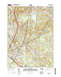 Mansfield Massachusetts Current topographic map, 1:24000 scale, 7.5 X 7.5 Minute, Year 2015