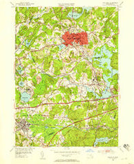 Marlboro Massachusetts Historical topographic map, 1:24000 scale, 7.5 X 7.5 Minute, Year 1953