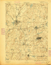 Marlboro Massachusetts Historical topographic map, 1:62500 scale, 15 X 15 Minute, Year 1896