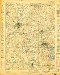 Marlboro Massachusetts Historical topographic map, 1:62500 scale, 15 X 15 Minute, Year 1898