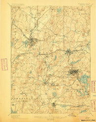 Marlboro Massachusetts Historical topographic map, 1:62500 scale, 15 X 15 Minute, Year 1898