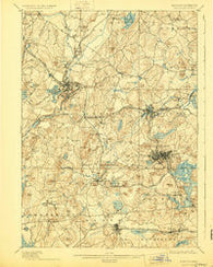 Marlboro Massachusetts Historical topographic map, 1:62500 scale, 15 X 15 Minute, Year 1898
