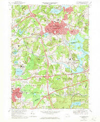 Marlborough Massachusetts Historical topographic map, 1:24000 scale, 7.5 X 7.5 Minute, Year 1969
