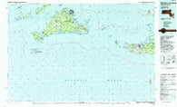 Martha's Vineyard Massachusetts Historical topographic map, 1:100000 scale, 30 X 60 Minute, Year 1986