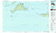 Martha's Vineyard Massachusetts Historical topographic map, 1:100000 scale, 30 X 60 Minute, Year 1994