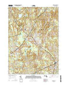 Medfield Massachusetts Current topographic map, 1:24000 scale, 7.5 X 7.5 Minute, Year 2015