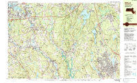 Milford Massachusetts Historical topographic map, 1:25000 scale, 7.5 X 15 Minute, Year 1982