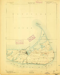 Nantucket Massachusetts Historical topographic map, 1:62500 scale, 15 X 15 Minute, Year 1893