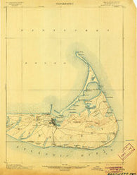 Nantucket Massachusetts Historical topographic map, 1:62500 scale, 15 X 15 Minute, Year 1901