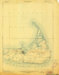 Nantucket Massachusetts Historical topographic map, 1:62500 scale, 15 X 15 Minute, Year 1901
