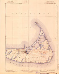 Nantucket Massachusetts Historical topographic map, 1:62500 scale, 15 X 15 Minute, Year 1901