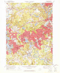 Natick Massachusetts Historical topographic map, 1:24000 scale, 7.5 X 7.5 Minute, Year 1970