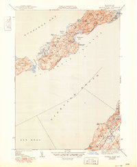 Naushon Island Massachusetts Historical topographic map, 1:31680 scale, 7.5 X 7.5 Minute, Year 1944