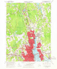 New Bedford North Massachusetts Historical topographic map, 1:24000 scale, 7.5 X 7.5 Minute, Year 1964