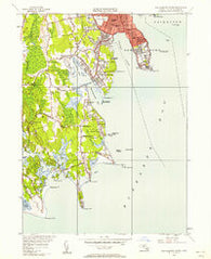 New Bedford South Massachusetts Historical topographic map, 1:24000 scale, 7.5 X 7.5 Minute, Year 1948