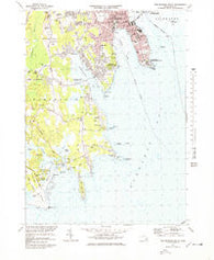New Bedford South Massachusetts Historical topographic map, 1:25000 scale, 7.5 X 7.5 Minute, Year 1977