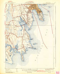 New Bedford South Massachusetts Historical topographic map, 1:31680 scale, 7.5 X 7.5 Minute, Year 1941