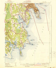 New Bedford South Massachusetts Historical topographic map, 1:31680 scale, 7.5 X 7.5 Minute, Year 1941