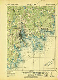 New Bedford Massachusetts Historical topographic map, 1:62500 scale, 15 X 15 Minute, Year 1918