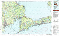 New Bedford Massachusetts Historical topographic map, 1:100000 scale, 30 X 60 Minute, Year 1986