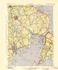New Bedford Massachusetts Historical topographic map, 1:125000 scale, 30 X 30 Minute, Year 1942