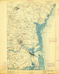 Newburyport New Hampshire Historical topographic map, 1:62500 scale, 15 X 15 Minute, Year 1890
