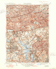 Newton Massachusetts Historical topographic map, 1:31680 scale, 7.5 X 7.5 Minute, Year 1946