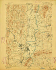 Northampton Massachusetts Historical topographic map, 1:62500 scale, 15 X 15 Minute, Year 1893