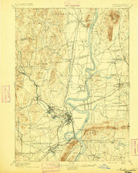 Northampton Massachusetts Historical topographic map, 1:62500 scale, 15 X 15 Minute, Year 1895