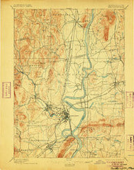 Northampton Massachusetts Historical topographic map, 1:62500 scale, 15 X 15 Minute, Year 1895