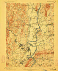 Northampton Massachusetts Historical topographic map, 1:62500 scale, 15 X 15 Minute, Year 1895