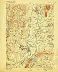 Northampton Massachusetts Historical topographic map, 1:62500 scale, 15 X 15 Minute, Year 1895