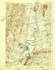 Northampton Massachusetts Historical topographic map, 1:62500 scale, 15 X 15 Minute, Year 1895