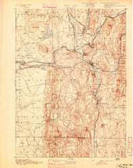 Palmer Massachusetts Historical topographic map, 1:62500 scale, 15 X 15 Minute, Year 1893