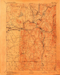 Palmer Massachusetts Historical topographic map, 1:62500 scale, 15 X 15 Minute, Year 1893