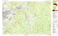 Pittsfield East Massachusetts Historical topographic map, 1:25000 scale, 7.5 X 15 Minute, Year 1988