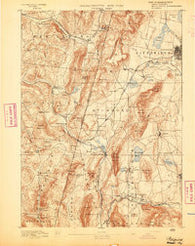 Pittsfield Massachusetts Historical topographic map, 1:62500 scale, 15 X 15 Minute, Year 1893