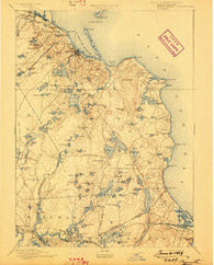 Plymouth Massachusetts Historical topographic map, 1:62500 scale, 15 X 15 Minute, Year 1894