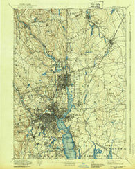 Providence Rhode Island Historical topographic map, 1:62500 scale, 15 X 15 Minute, Year 1894