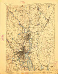 Providence Rhode Island Historical topographic map, 1:62500 scale, 15 X 15 Minute, Year 1894