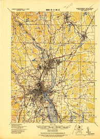 Providence Rhode Island Historical topographic map, 1:62500 scale, 15 X 15 Minute, Year 1921
