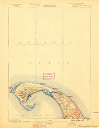 Provincetown Massachusetts Historical topographic map, 1:62500 scale, 15 X 15 Minute, Year 1889